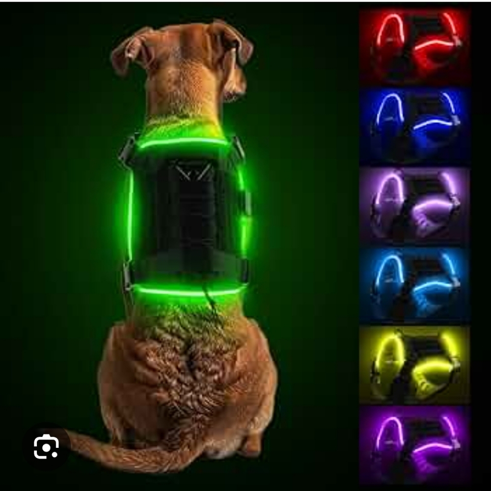 PcEoTllar Tactical Light Up Dog Harness, LED, Flashing Or Solid